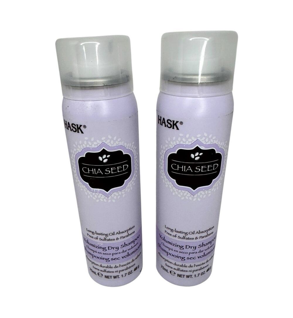HASK Chia Seed Volumizing Dry Shampoo Spray 2 Pack 1.7 oz Sulfate-Free